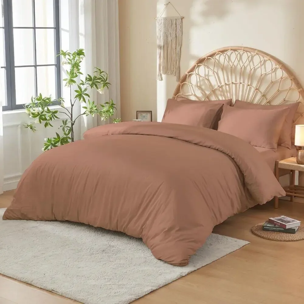 NWT DOZ by Sijo Bamboo Duvet Cover 3 PC Set Clay, King/Cal King